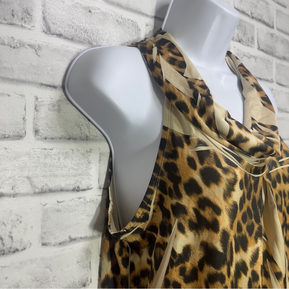 Moa Moa Leopard Print Slouch Neck Sleeveless Blouse Medium - Picture 10 of 10